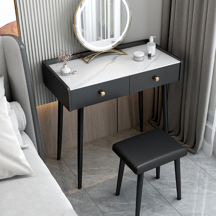 Modern 28.9 " Height 1- Drawer Slate Top Table Makeup Vanity