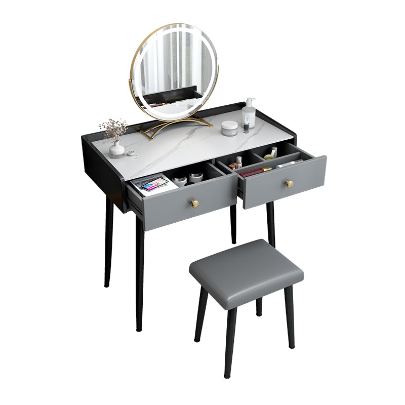 Modern 28.9 " Height 1- Drawer Slate Top Table Makeup Vanity