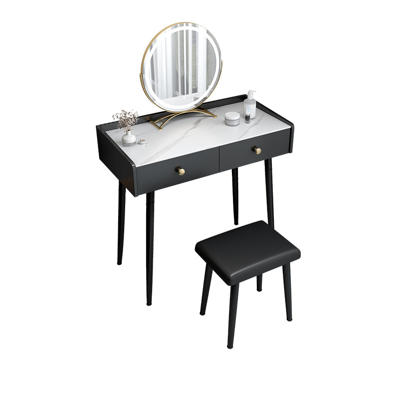 Modern 28.9 " Height 1- Drawer Slate Top Table Makeup Vanity
