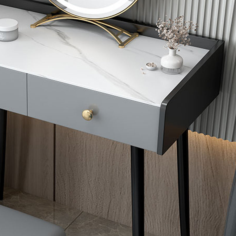 Modern 28.9 " Height 1- Drawer Slate Top Table Makeup Vanity