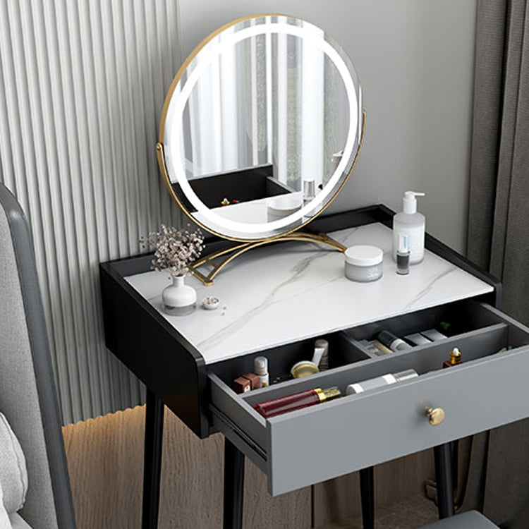 Modern 28.9 " Height 1- Drawer Slate Top Table Makeup Vanity