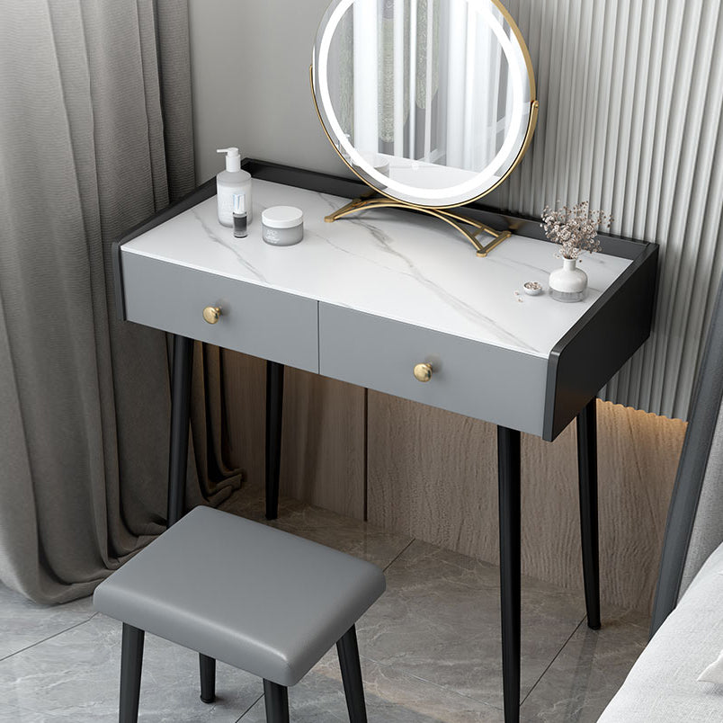 Modern 28.9 " Height 1- Drawer Slate Top Table Makeup Vanity