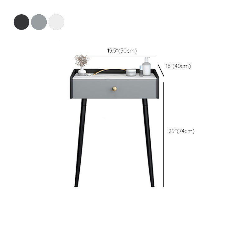 Modern 28.9 " Height 1- Drawer Slate Top Table Makeup Vanity
