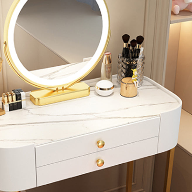 Modern Lighted Mirror Makeup Vanity Desk Storage Box Makeup Vanity Set with Drawer