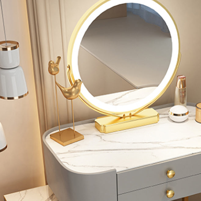 Modern Lighted Mirror Makeup Vanity Desk Storage Box Makeup Vanity Set with Drawer