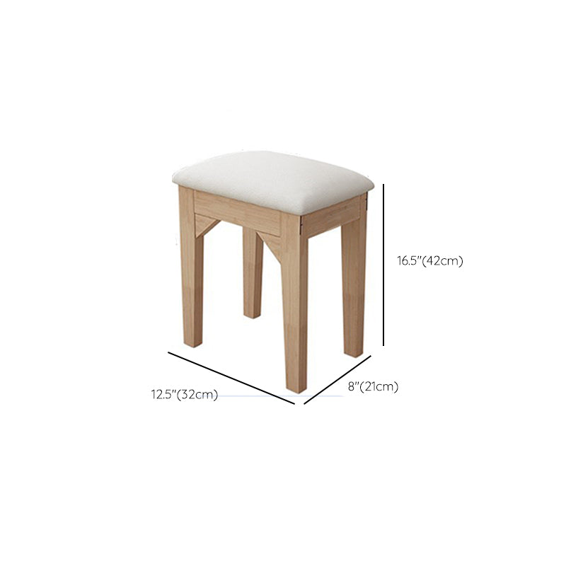 Modern Rubberwood Dressing Table Set with Stool 1-Mirror Wood Vanity Table