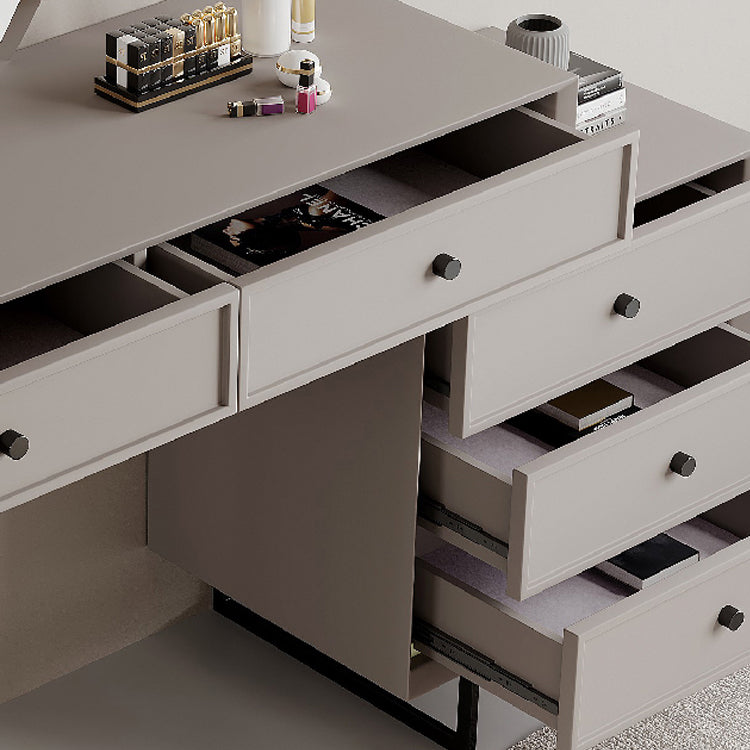 Standing Grey Makeup Vanity Desk Bedroom Vanity Dressing Table Set