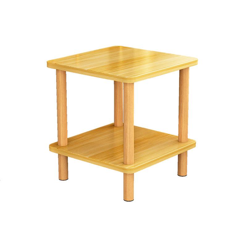 Contemporary Wooden Living Room Side Table 2-Tier with Storage