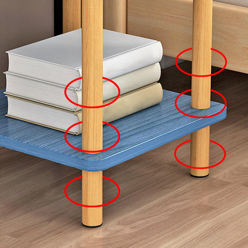 Contemporary Wooden Living Room Side Table 2-Tier with Storage