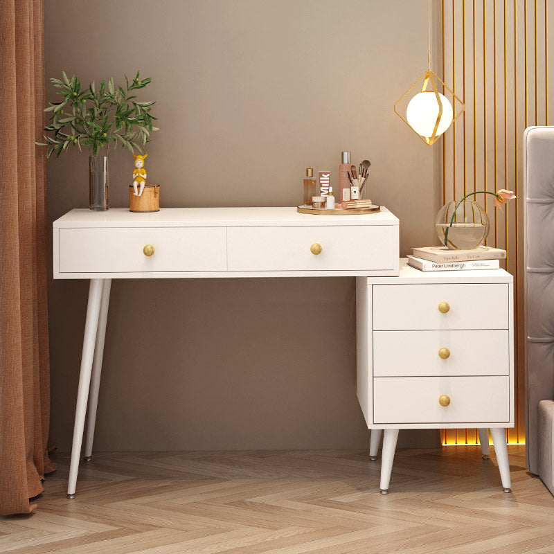 Modern White Solid Wood Makeup Vanity Desk Bedroom Vanity Dressing Table Set