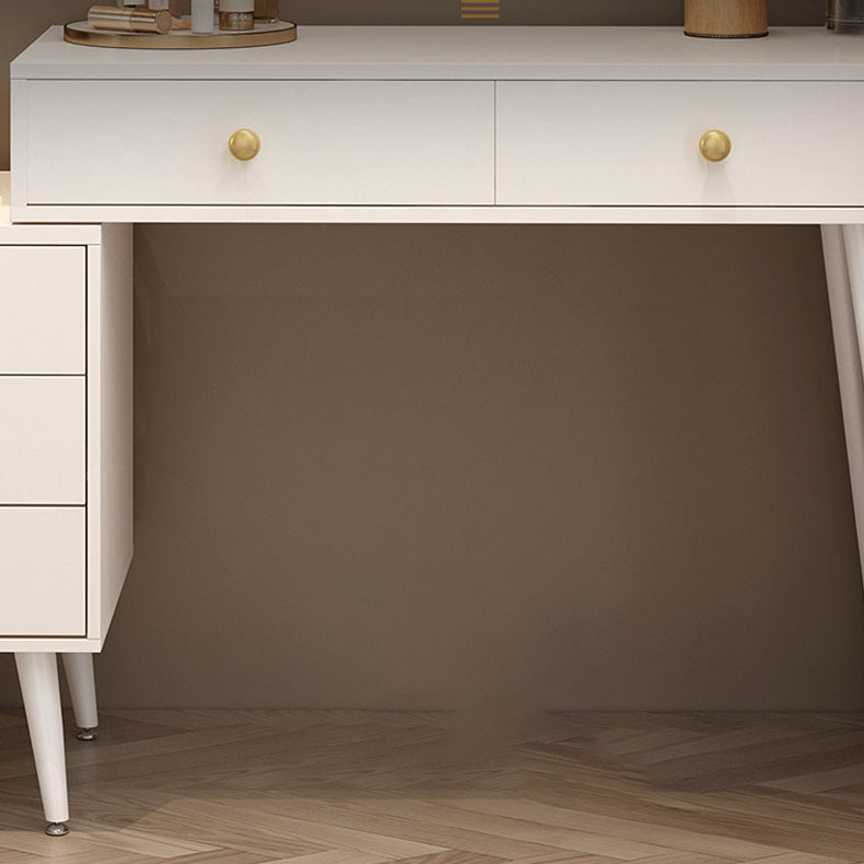 Modern White Solid Wood Makeup Vanity Desk Bedroom Vanity Dressing Table Set