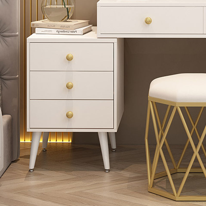 Modern White Solid Wood Makeup Vanity Desk Bedroom Vanity Dressing Table Set