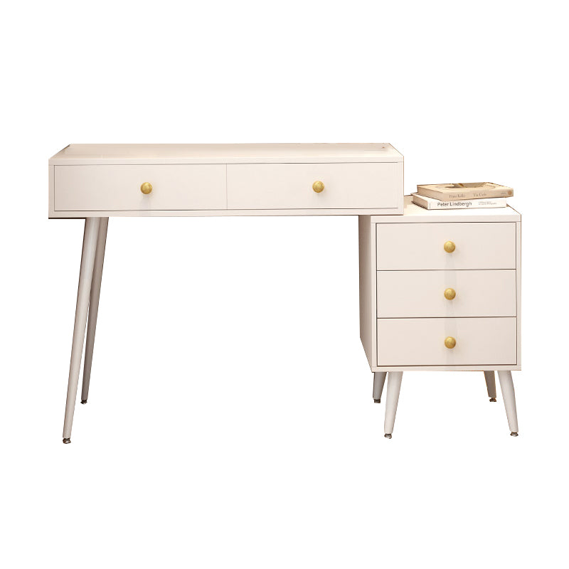 Modern White Solid Wood Makeup Vanity Desk Bedroom Vanity Dressing Table Set