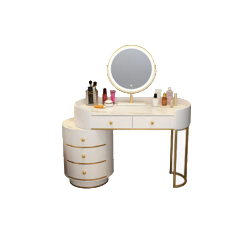 Wooden Makeup Vanity Desk Bedroom Dressing Table Stool Set with Drawer
