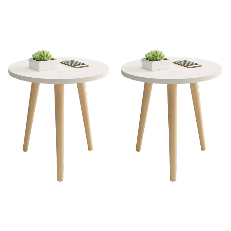 Scandinavian Style Wooden Side Table Double Tier End Table Concrete Sofa Side Accent Table