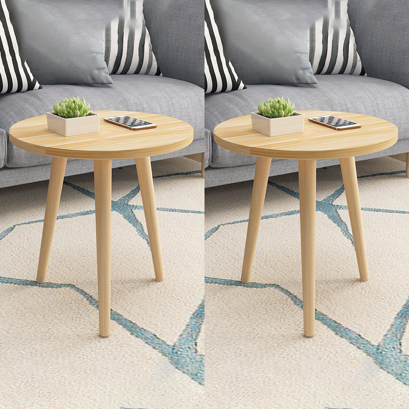Scandinavian Style Wooden Side Table Double Tier End Table Concrete Sofa Side Accent Table