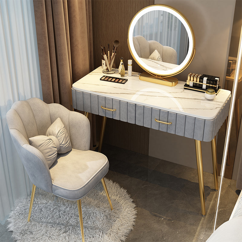 Lighted Mirror Makeup Vanity Desk Standing Makeup Vanity Set with Drawer