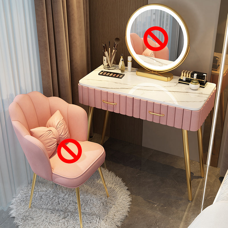 Lighted Mirror Makeup Vanity Desk Standing Makeup Vanity Set with Drawer