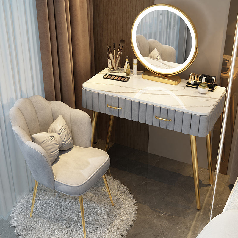 Lighted Mirror Makeup Vanity Desk Standing Makeup Vanity Set with Drawer