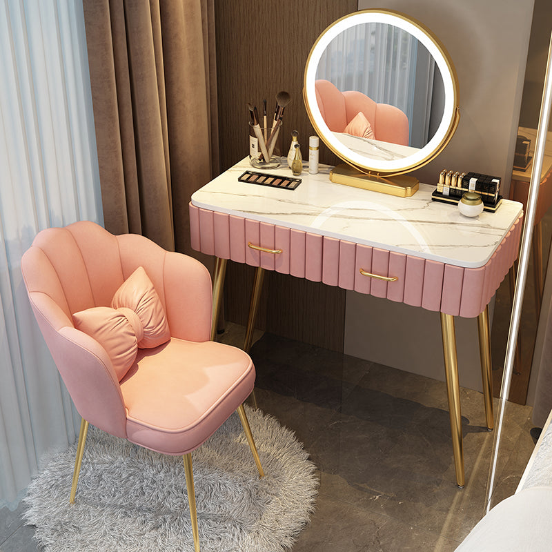 Lighted Mirror Makeup Vanity Desk Standing Makeup Vanity Set with Drawer