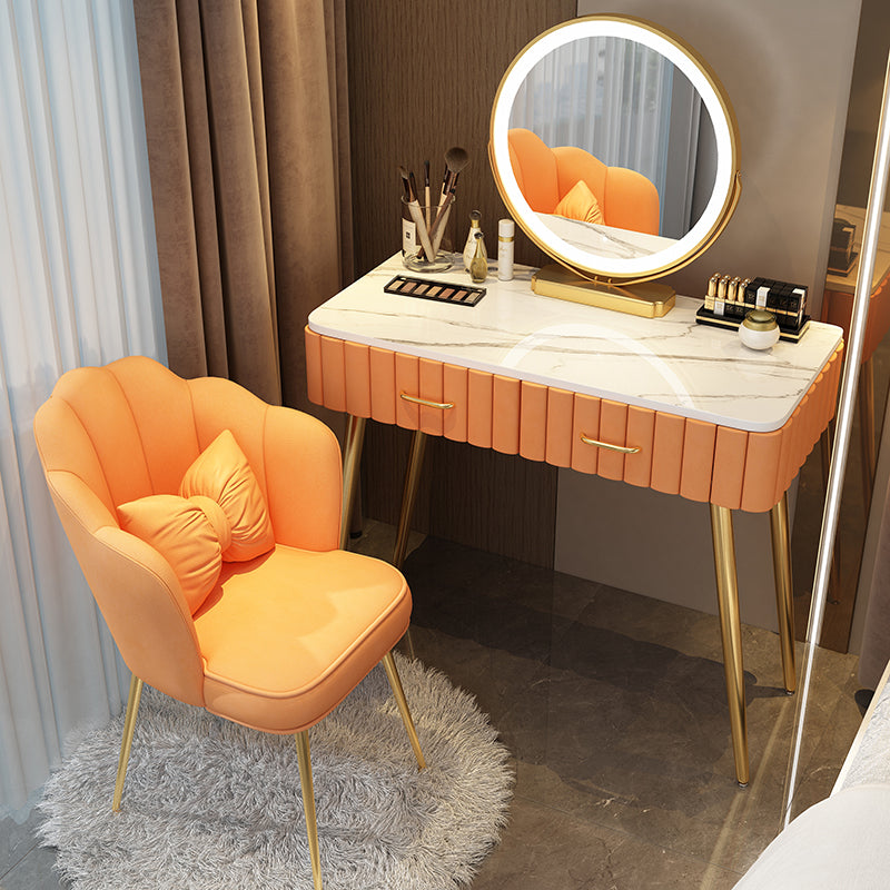 Lighted Mirror Makeup Vanity Desk Standing Makeup Vanity Set with Drawer