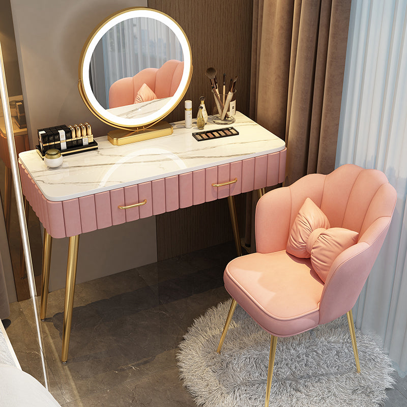 Lighted Mirror Makeup Vanity Desk Standing Makeup Vanity Set with Drawer