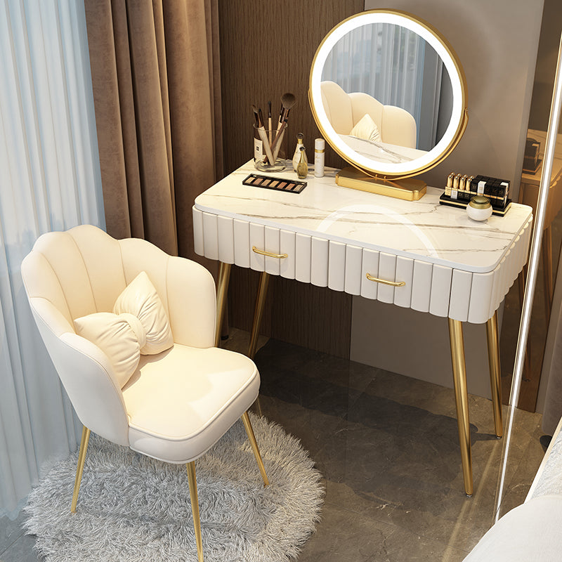 Lighted Mirror Makeup Vanity Desk Standing Makeup Vanity Set with Drawer