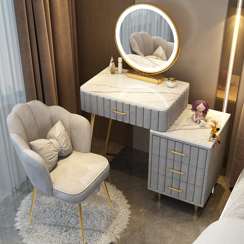 Lighted Mirror Makeup Vanity Desk Standing Makeup Vanity Set