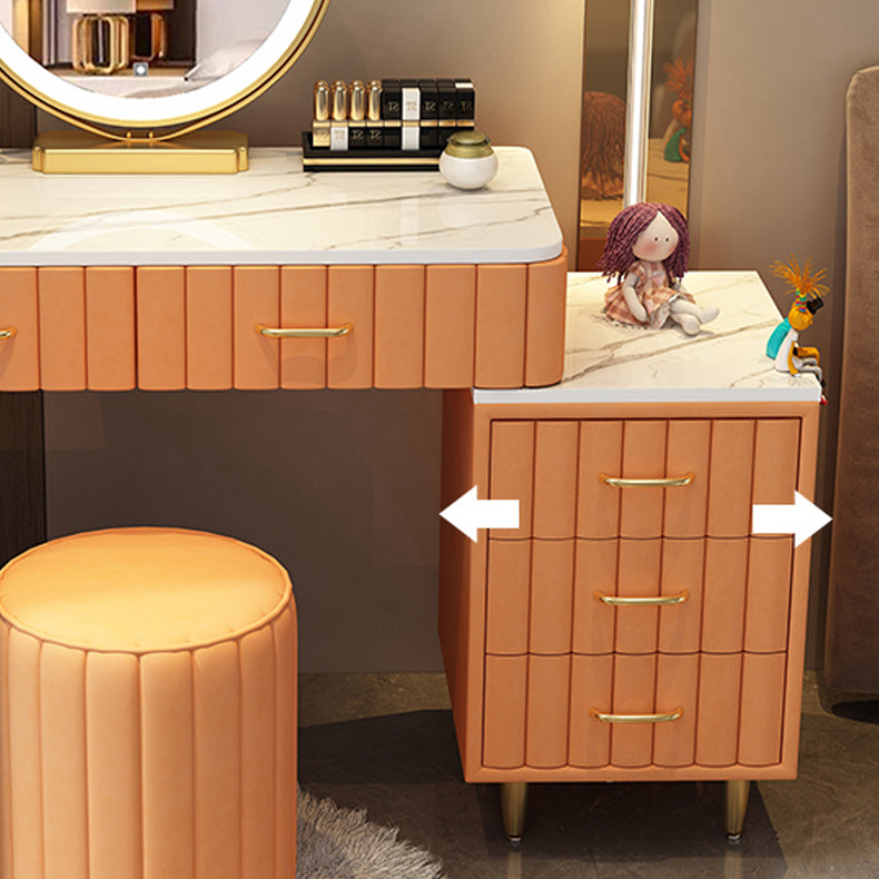 Lighted Mirror Makeup Vanity Desk Standing Makeup Vanity Set