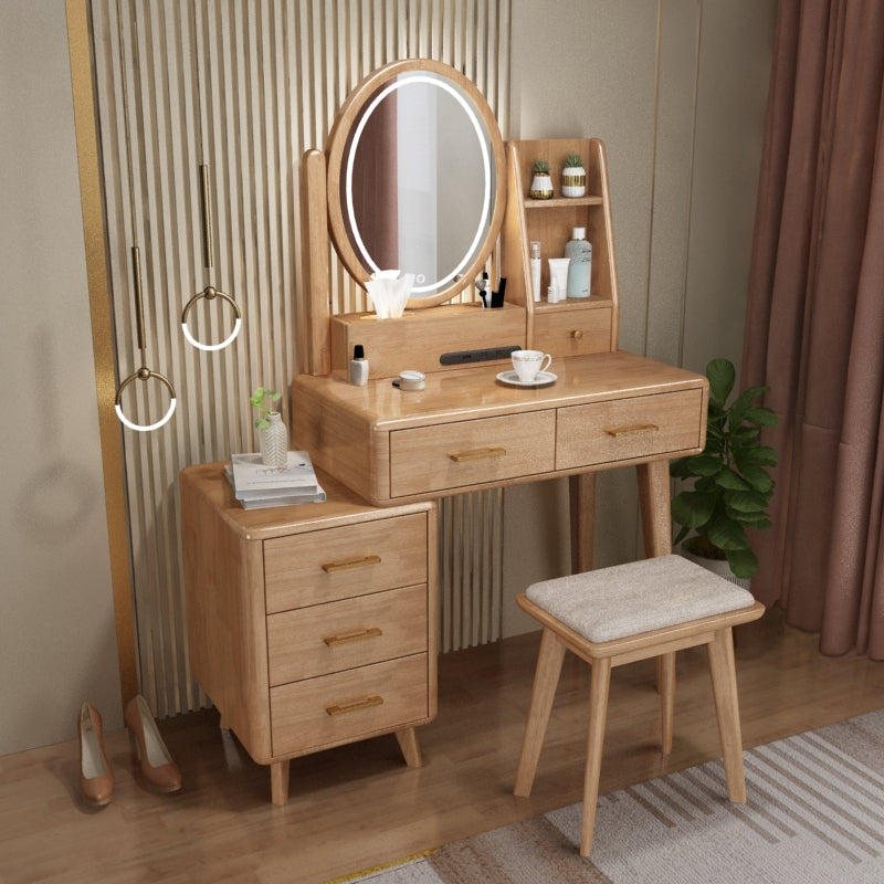 Traditions Dressing Table Cherry Bedroom Lighted Mirror Standing Make-up Vanity