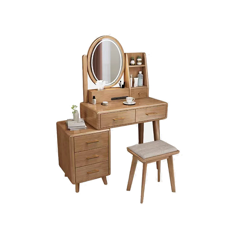 Traditions Dressing Table Cherry Bedroom Lighted Mirror Standing Make-up Vanity