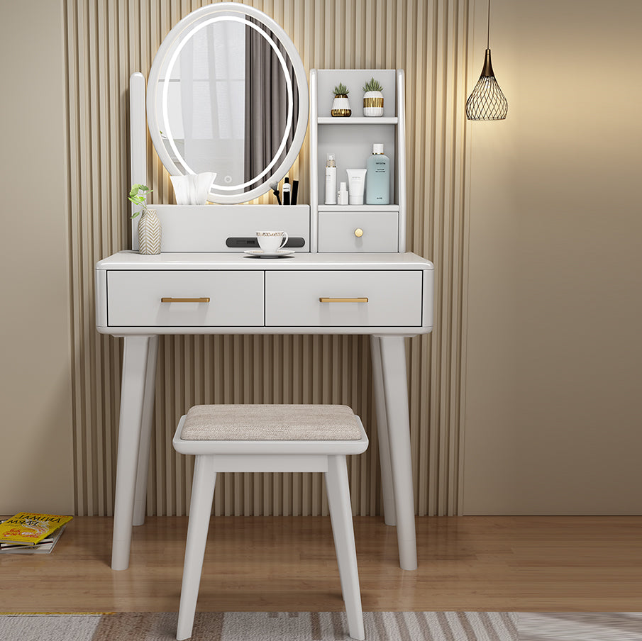 Traditions Dressing Table Cherry Bedroom Lighted Mirror Standing Make-up Vanity