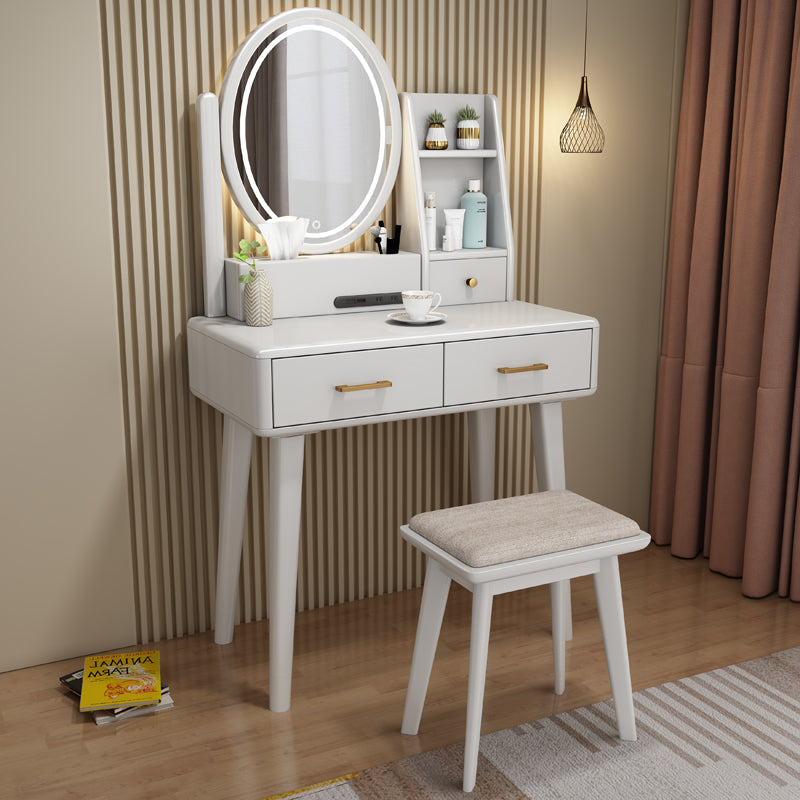 Traditions Dressing Table Cherry Bedroom Lighted Mirror Standing Make-up Vanity