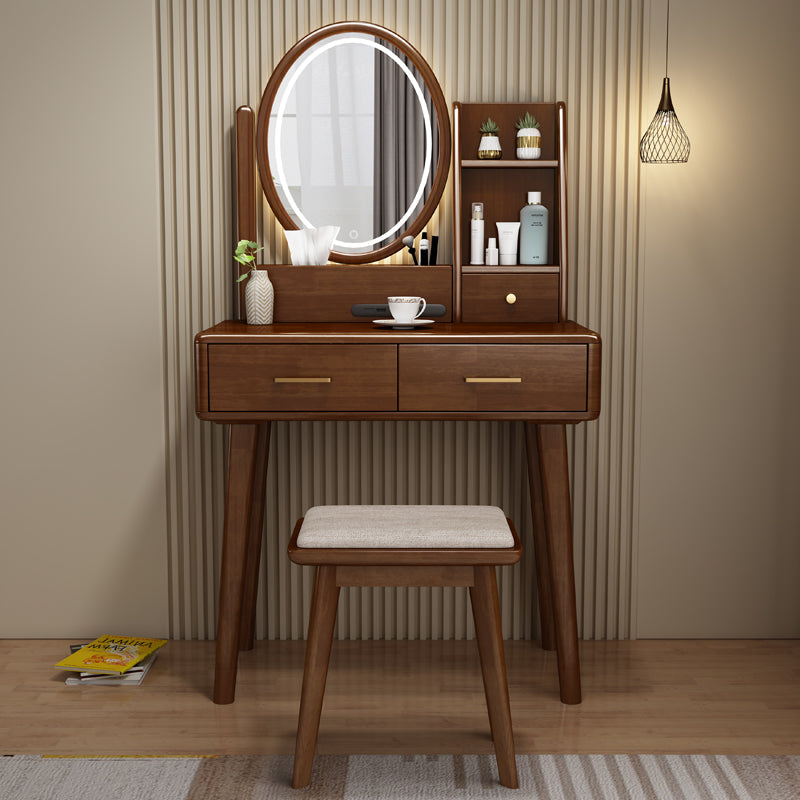 Traditions Dressing Table Cherry Bedroom Lighted Mirror Standing Make-up Vanity