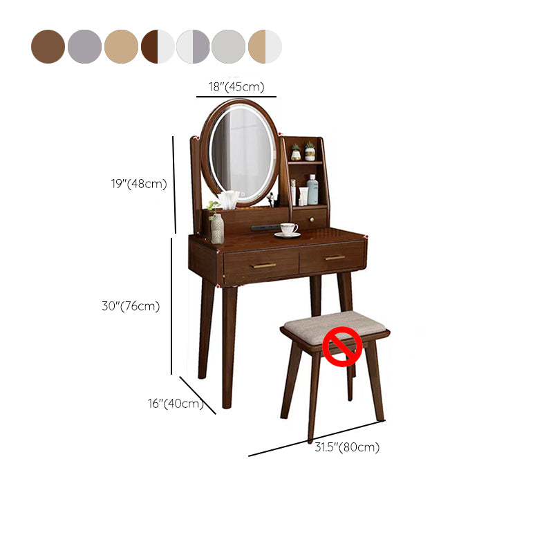 Traditions Dressing Table Cherry Bedroom Lighted Mirror Standing Make-up Vanity