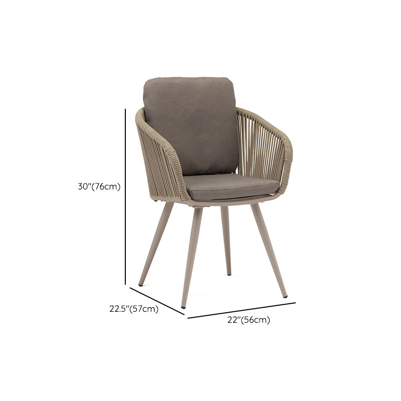 Grey Boho Style Dining Set Metal Oval 1/5/7 Pieces Dining Set