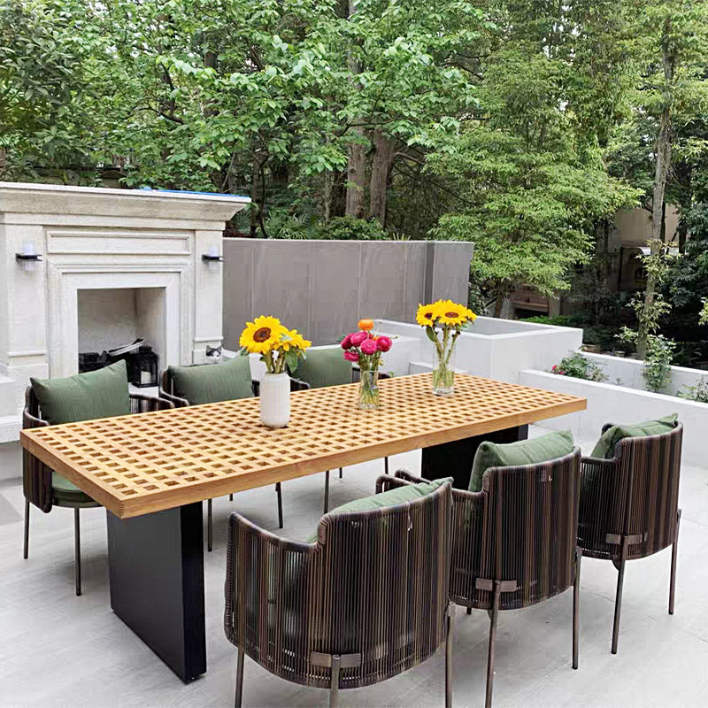 Solid Wood Dining Set Wood Rectangular 1/7/9 Pieces Dining Set