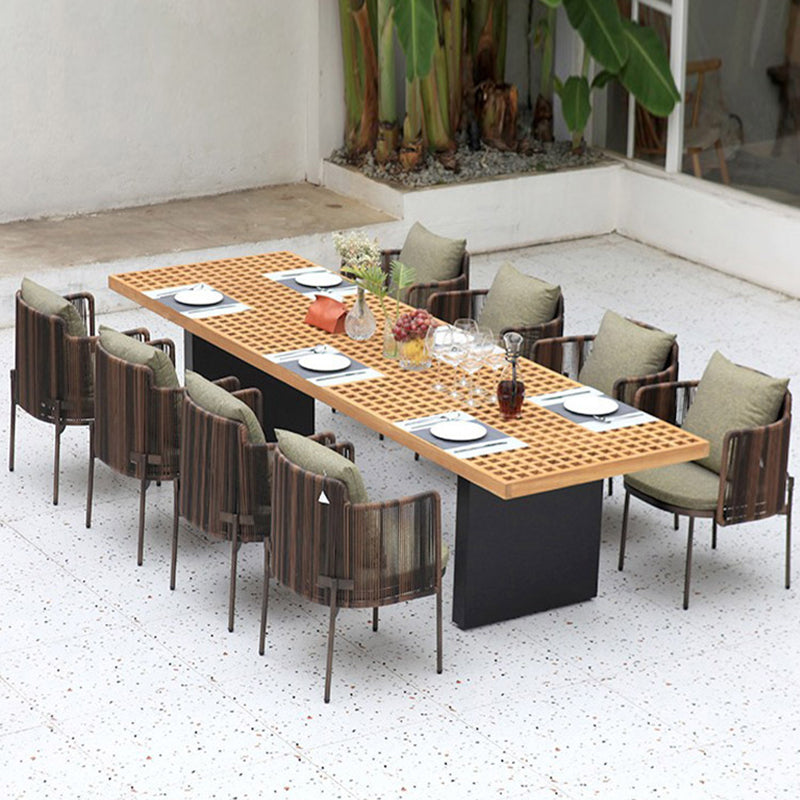 Boho Style Dining Set Wood Rectangular 1/5/7/9 Pieces Dining Set