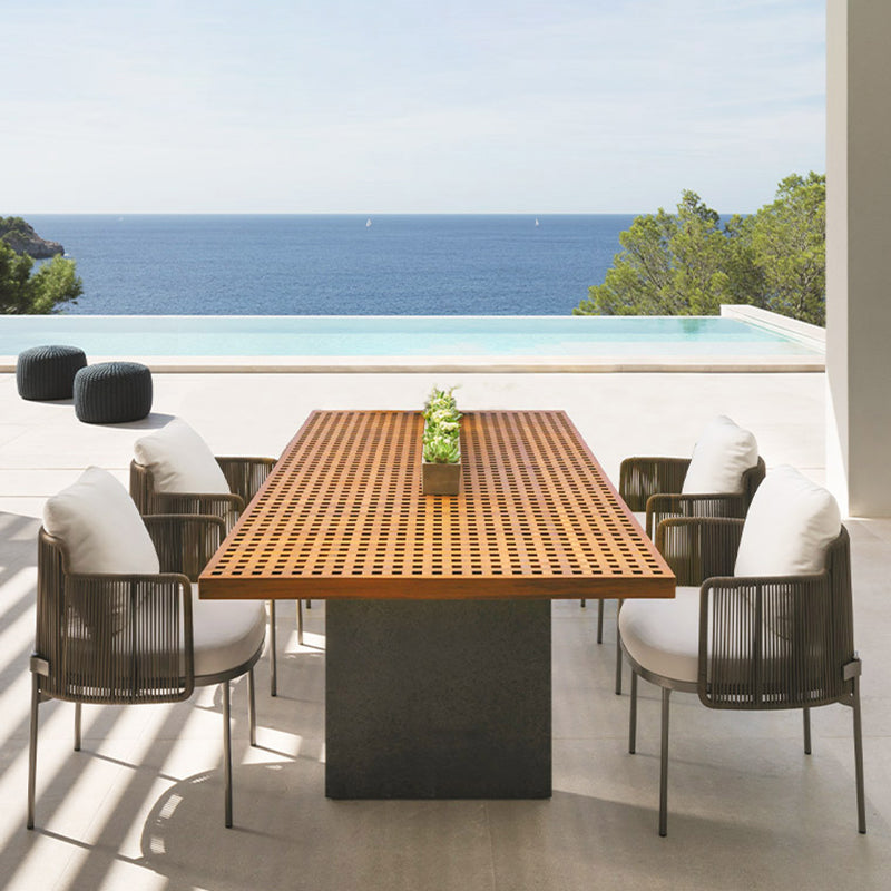 Boho Style Dining Set Wood Rectangular 1/5/7/9 Pieces Dining Set