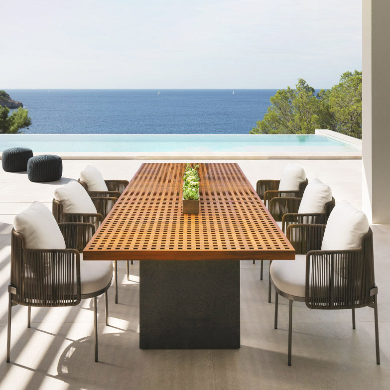 Boho Style Dining Set Wood Rectangular 1/5/7/9 Pieces Dining Set