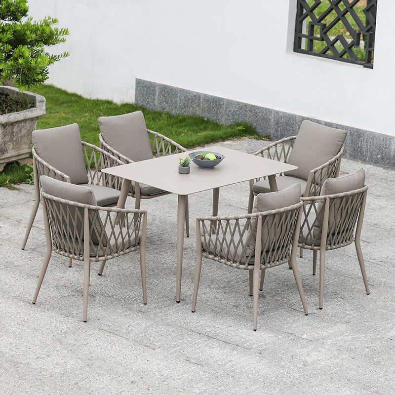 Boho Metal Dining Table Set 1/5/7/9 Pieces Patio Dining Table Set