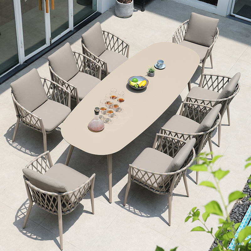 Boho Metal Dining Table Set 1/5/7/9 Pieces Patio Dining Table Set