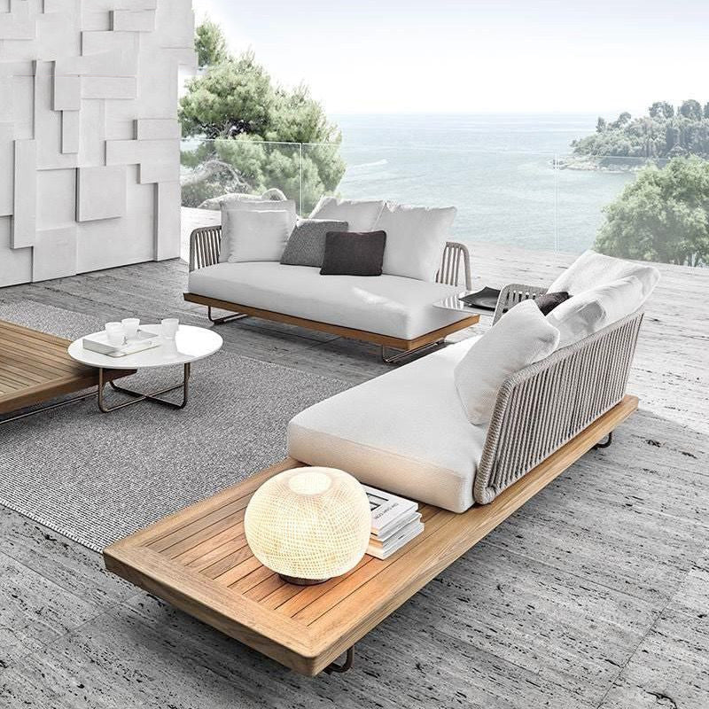 Industrial Outdoor Table Sintered Stone Top Table with Metal Base