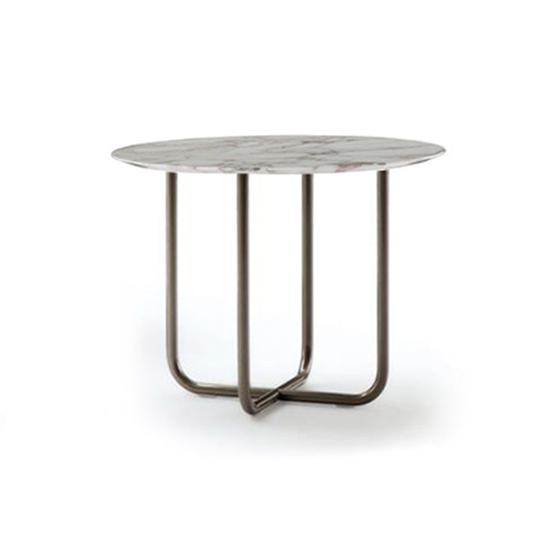 Industrial Outdoor Table Sintered Stone Top Table with Metal Base