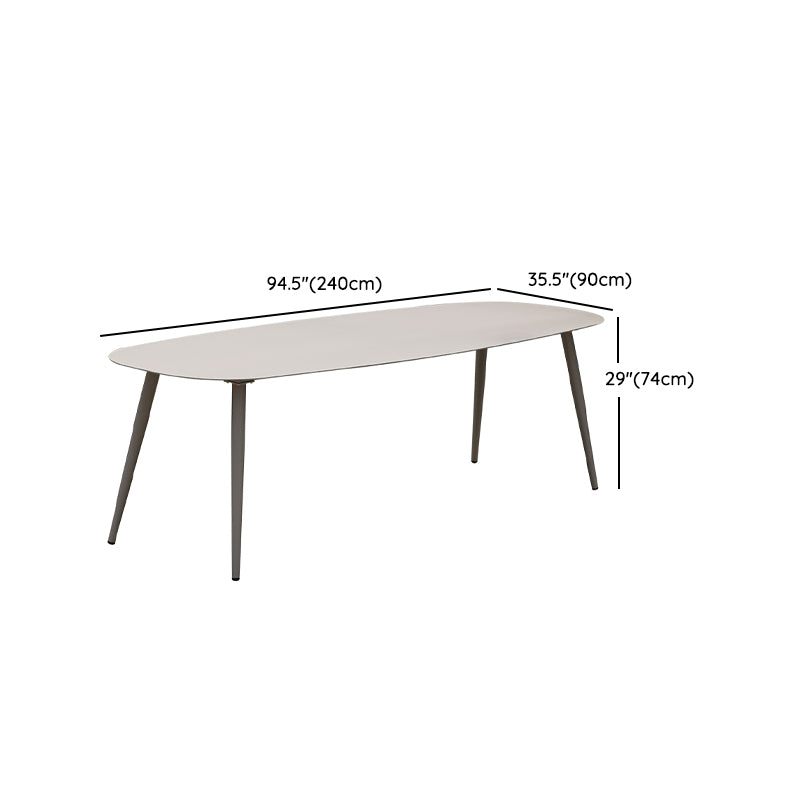 Contemporary Outdoor Patio Table Mildew Resistant Dining Table