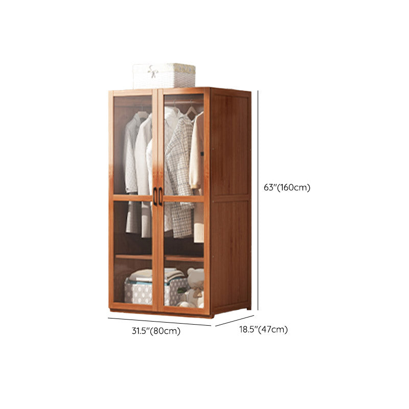 Modern Wardrobe Cabinet Solid Wood Clothes Rail Wardrobe Armoire