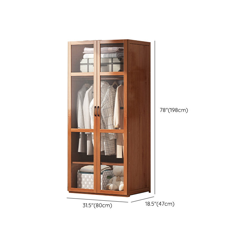 Modern Wardrobe Cabinet Solid Wood Clothes Rail Wardrobe Armoire