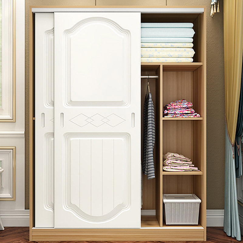 Contemporary Wardrobe Armoire Wood Combination Armoire With Doors