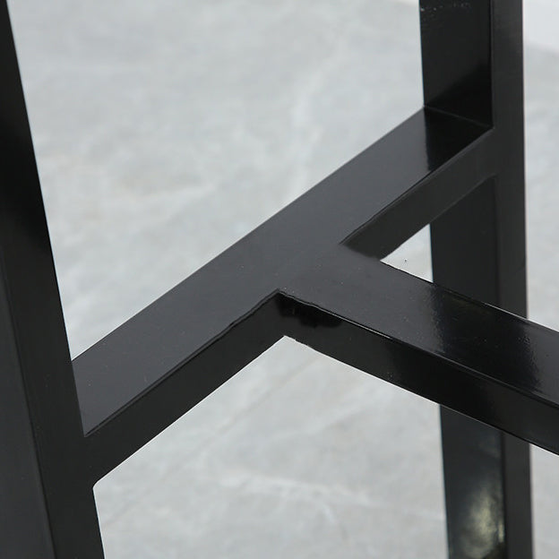 Modern Style Stone Bistro Bar Table Rectangle Metal Base Bar Table