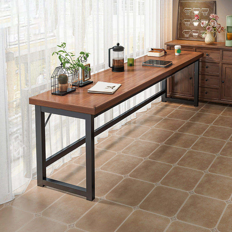 Industrial Wooden Bistro Bar Table Rectangle Metal Base Bar Table